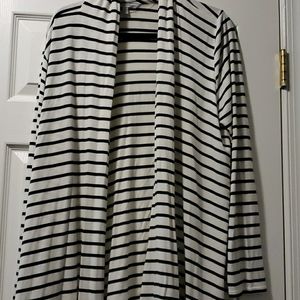 Navy and off white stripped cardigan.